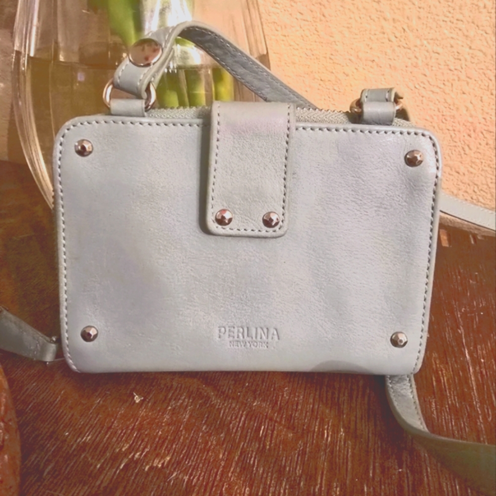 Perlina Wallet in Blue - mini bag with crossbody strap